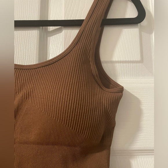 Loovoo Seamless Ribbed Jumpsuit brown - Picture 3 of 10